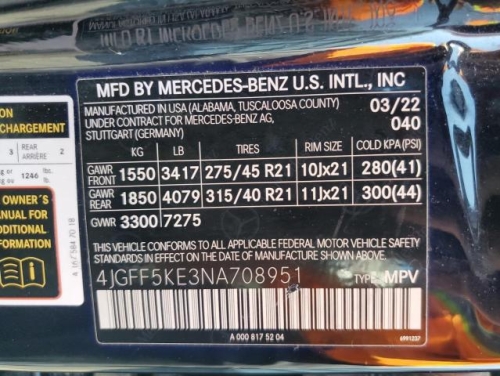 2022 MERCEDES-BENZ GLS 450 4MATIC