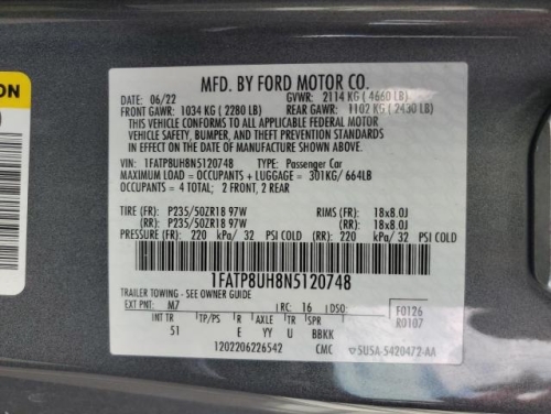 2022 FORD MUSTANG 