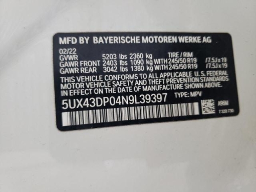 2022 BMW X3 SDRIVE30I