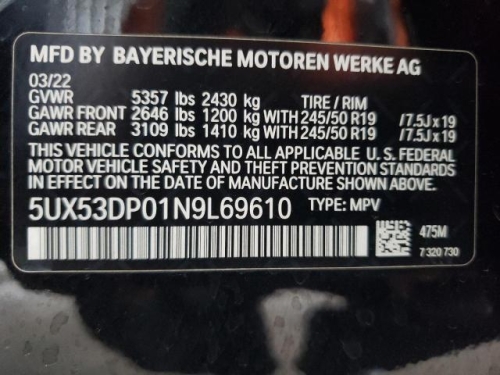 2022 BMW X3 XDRIVE30I