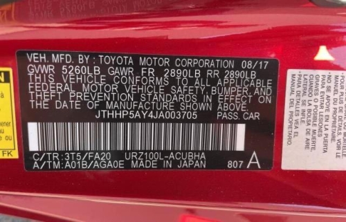 2018 LEXUS LC 500