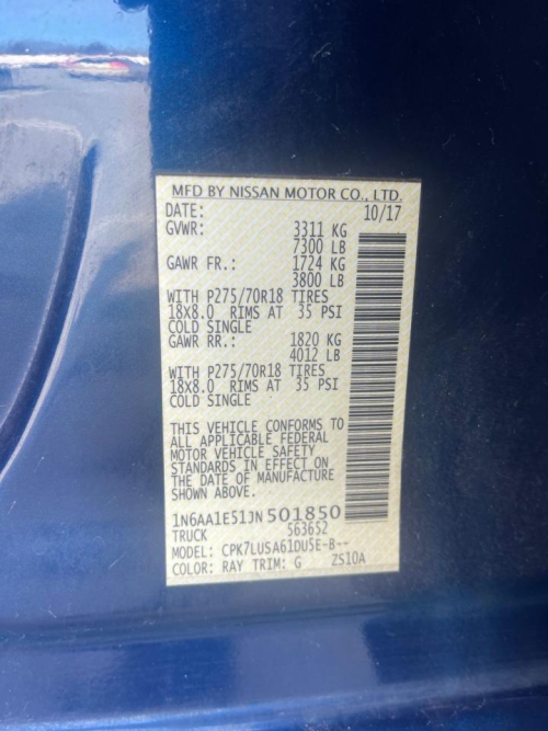 2018 NISSAN TITAN SV