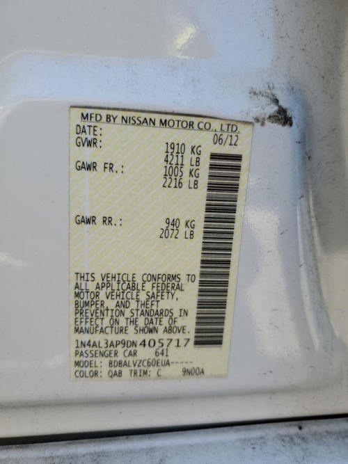 2013 NISSAN ALTIMA 2.5