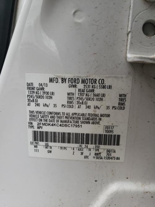 2013 FORD EDGE LIMITED
