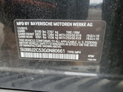 2016 BMW X6 XDRIVE35I