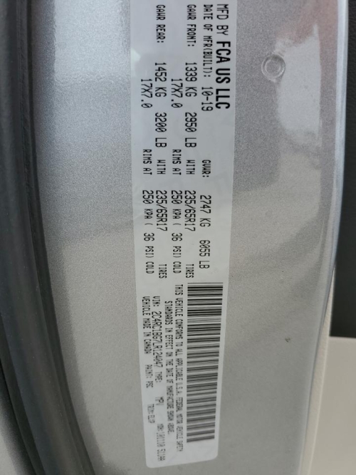 2020 CHRYSLER PACIFICA TOURING L