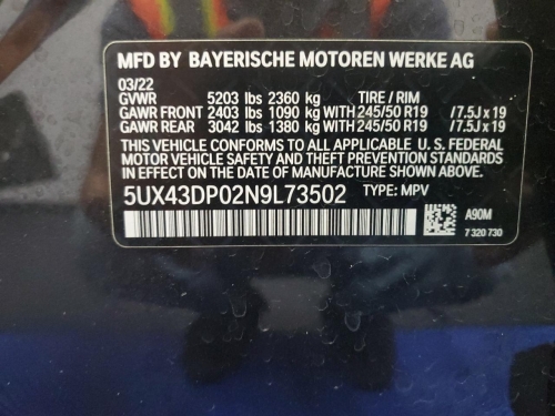 2022 BMW X3 SDRIVE30I