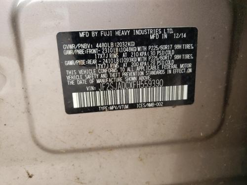 2015 SUBARU FORESTER 2.5I PREMIUM