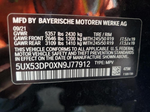 2022 BMW X3 XDRIVE30I