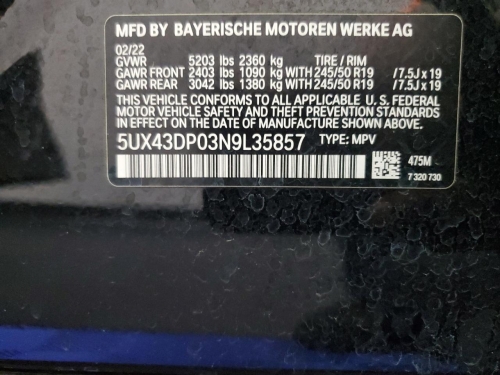 2022 BMW X3 SDRIVE30I