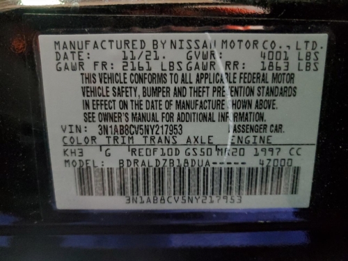 2022 NISSAN SENTRA SV