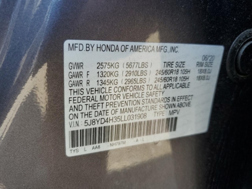 2020 ACURA MDX 