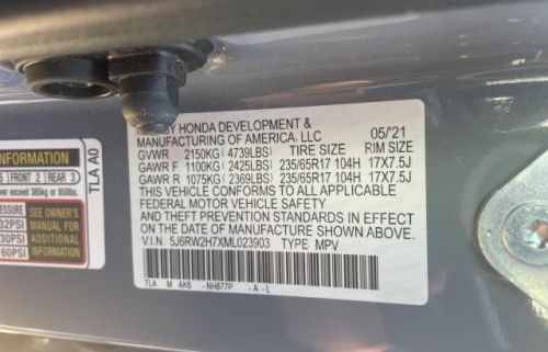 2021 HONDA CR-V SE