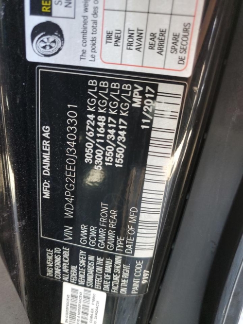2018 MERCEDES-BENZ METRIS 