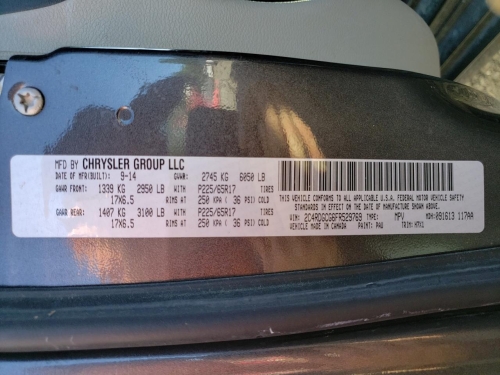 2015 DODGE GRAND CARAVAN SXT