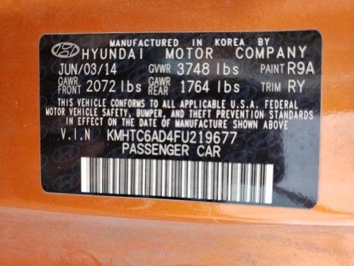 2015 HYUNDAI VELOSTER 