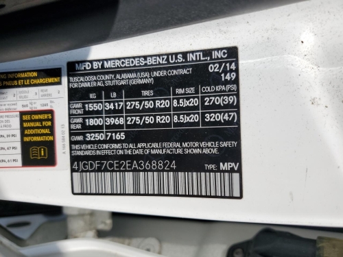 2014 MERCEDES-BENZ GL 450 4MATIC