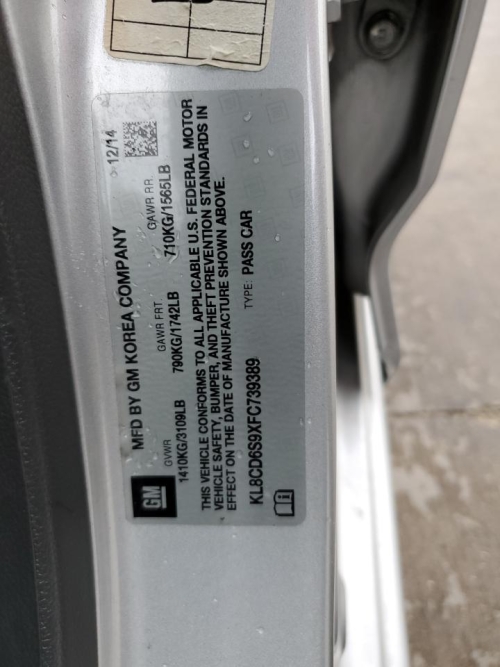 2015 CHEVROLET SPARK 1LT