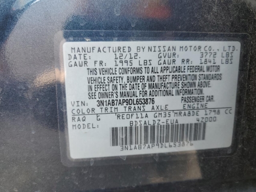 2013 NISSAN SENTRA S
