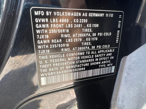2013 VOLKSWAGEN TIGUAN S