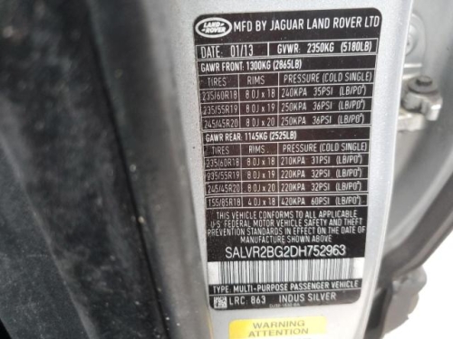 2013 LAND ROVER RANGE ROVER EVOQUE PURE PREMIUM