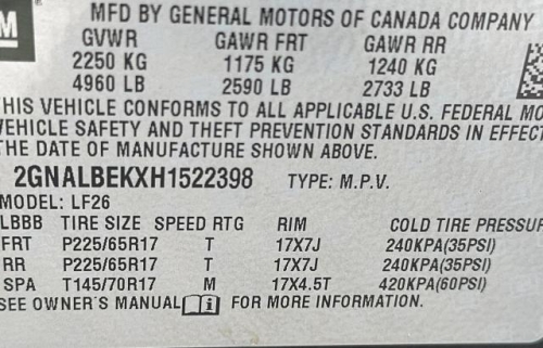 2017 CHEVROLET EQUINOX LS
