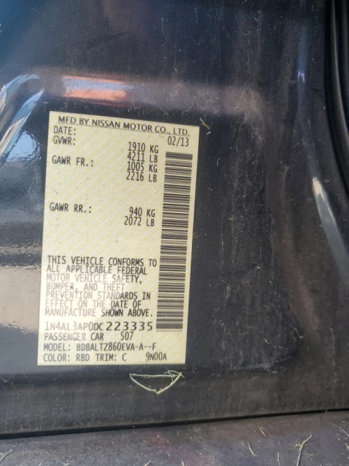 2013 NISSAN ALTIMA 2.5