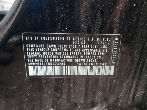 2017 VOLKSWAGEN JETTA S