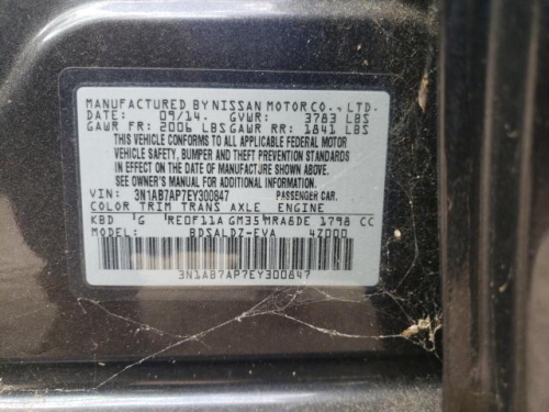 2014 NISSAN SENTRA S