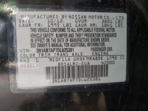 2013 NISSAN SENTRA S