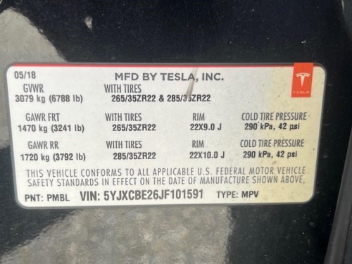 2018 TESLA MODEL X 