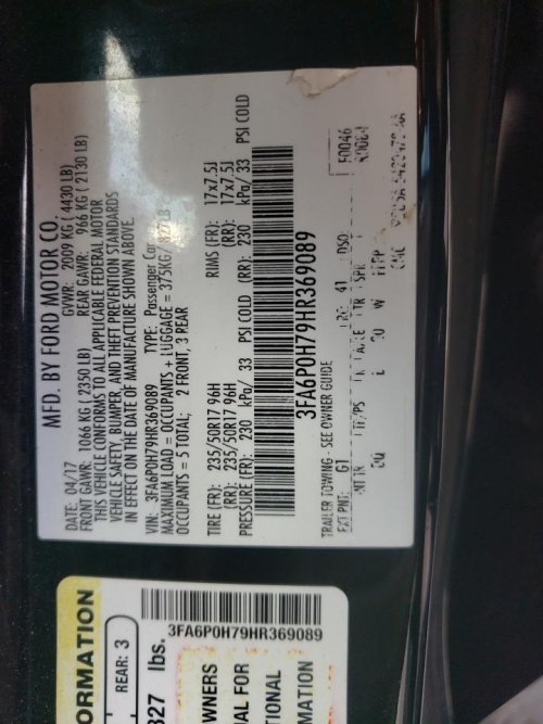 2017 FORD FUSION SE
