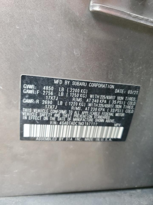 2021 SUBARU OUTBACK PREMIUM