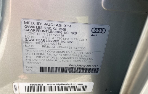 2015 AUDI Q5 PREMIUM PLUS