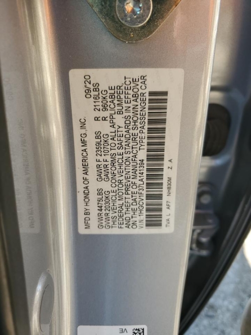 2020 HONDA ACCORD SPORT