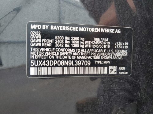 2022 BMW X3 SDRIVE30I