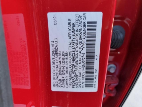 2021 HONDA ACCORD SPORT SE