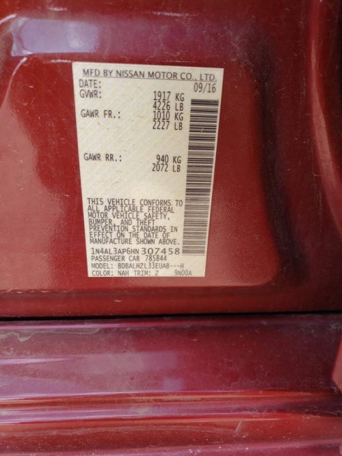 2017 NISSAN ALTIMA 2.5