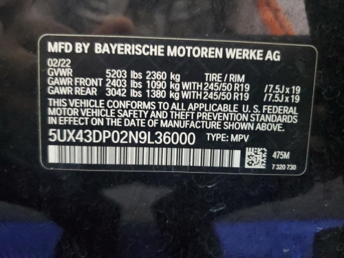 2022 BMW X3 SDRIVE30I