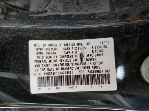 2017 HONDA ACCORD SPORT SPECIAL EDITION