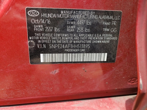 2017 HYUNDAI SONATA SE
