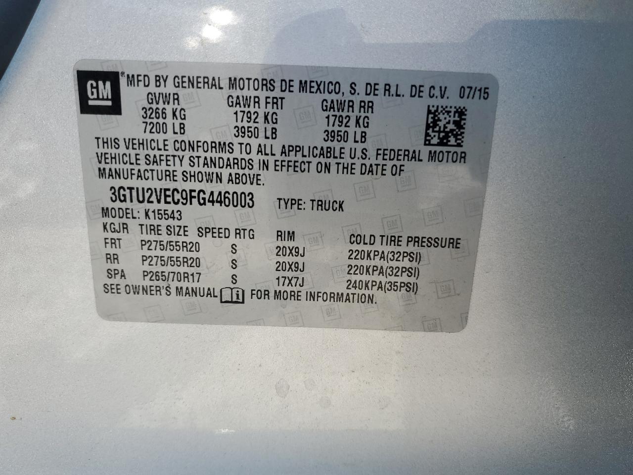 2015 GMC SIERRA K1500 SLT