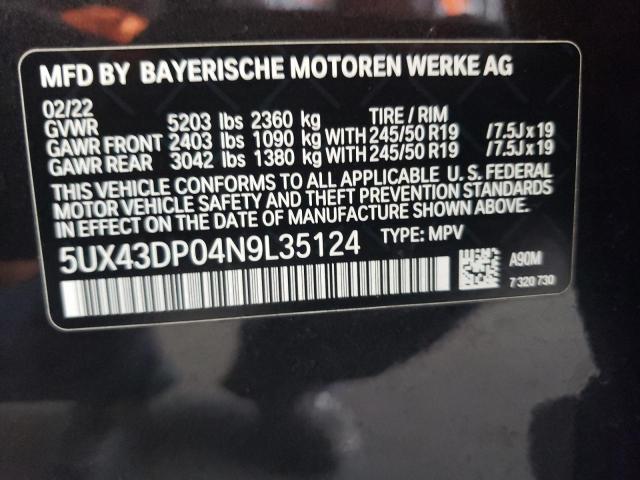 2022 BMW X3 SDRIVE30I