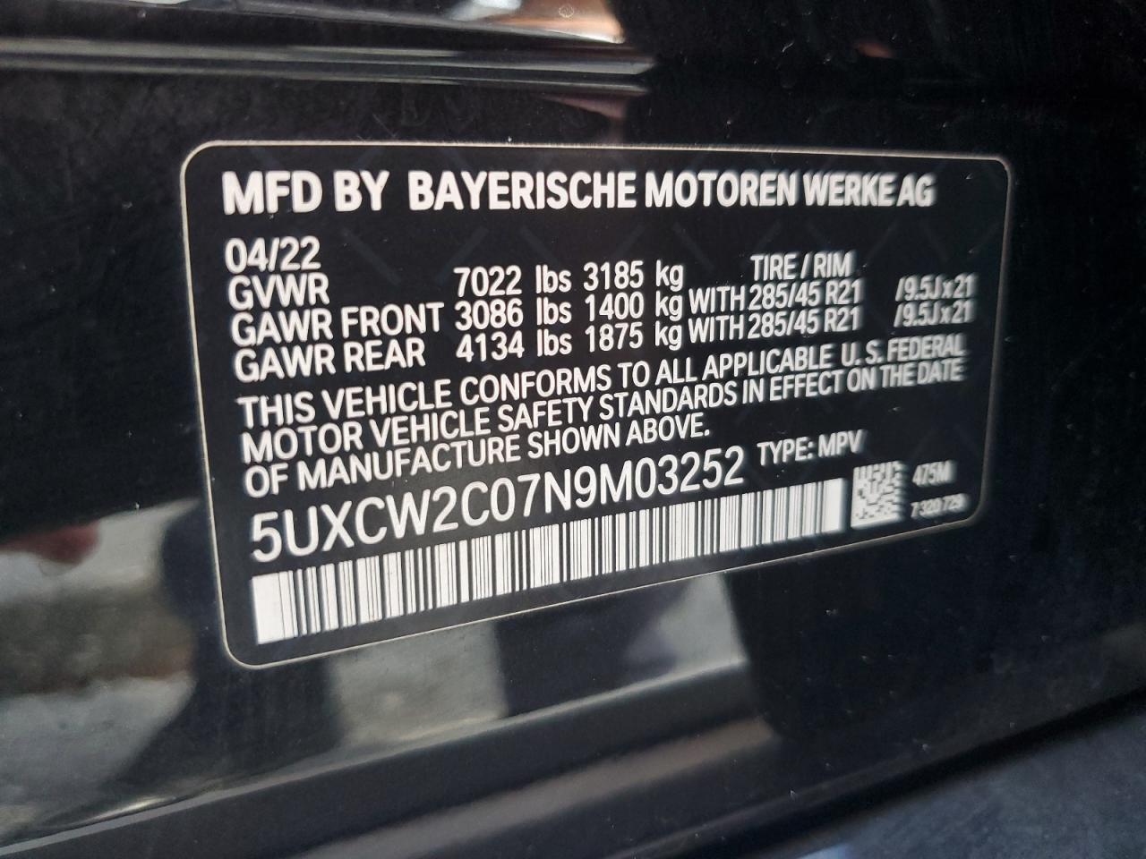 2022 BMW X7 XDRIVE40I