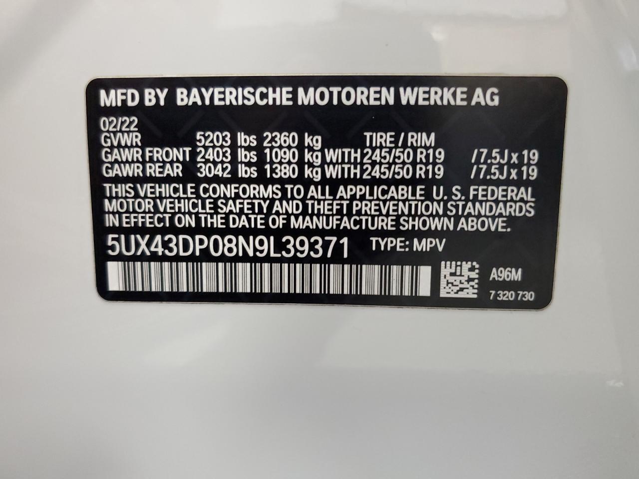 2022 BMW X3 SDRIVE30I