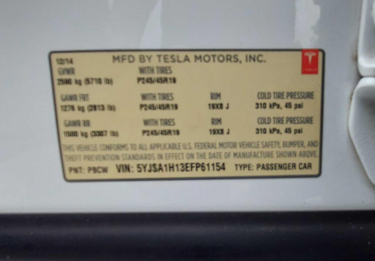 2014 TESLA MODEL S 