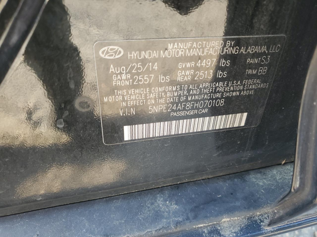 2015 HYUNDAI SONATA SE