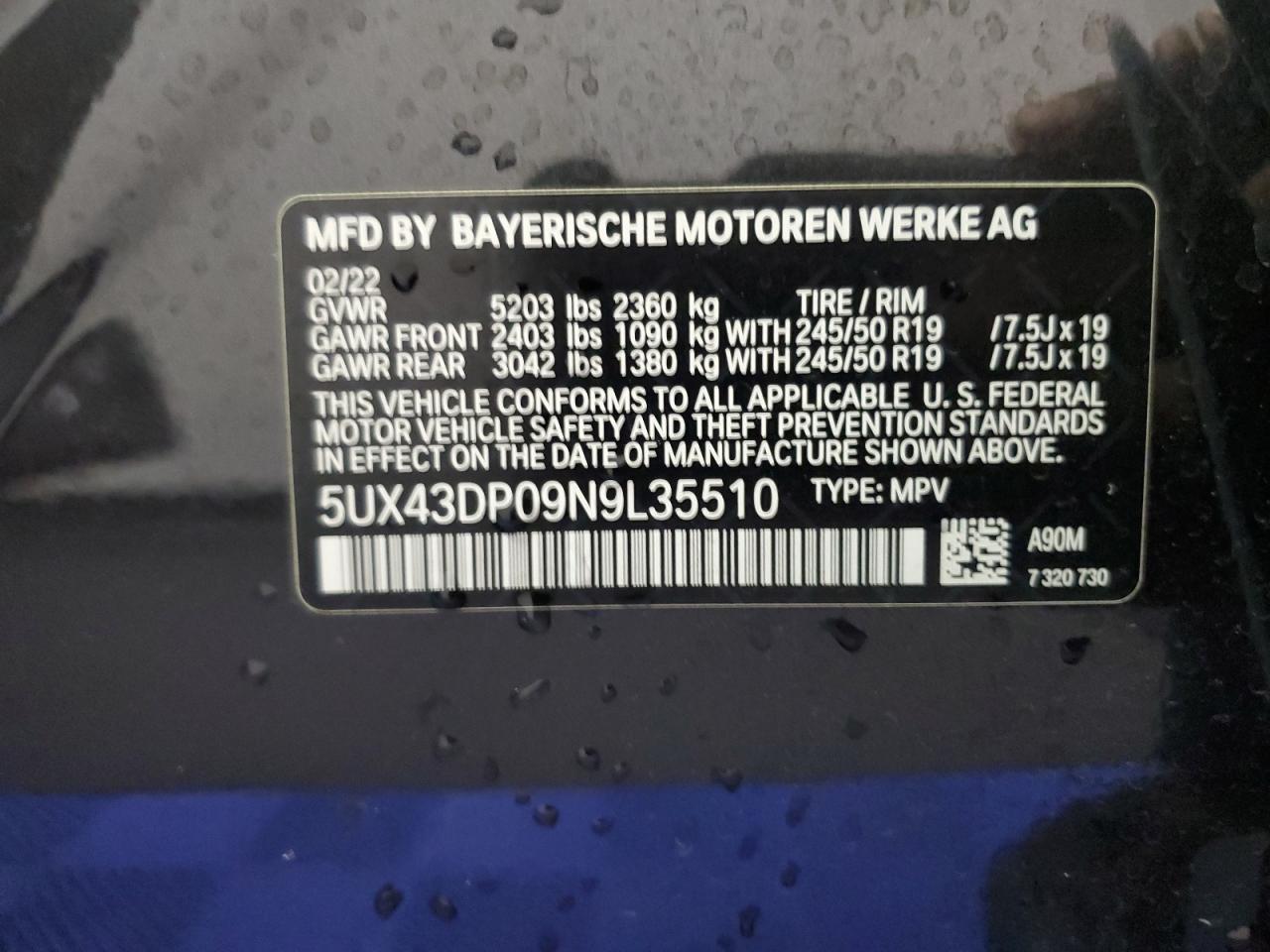 2022 BMW X3 SDRIVE30I